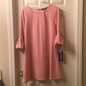 Dress A-line cut with bell sleeves